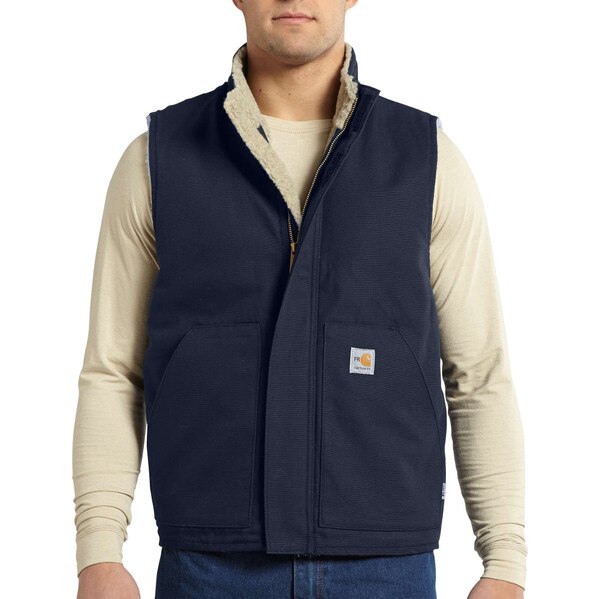 Carhartt Men's FR Mock Neck Vest in Dark Navy